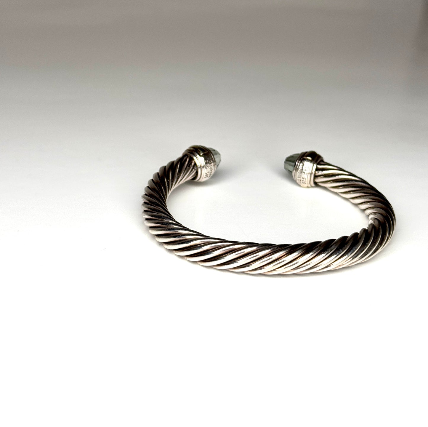 David Yurman Cable Prasiolite Bracelet in Sterling Silver & 14k Yellow Gold