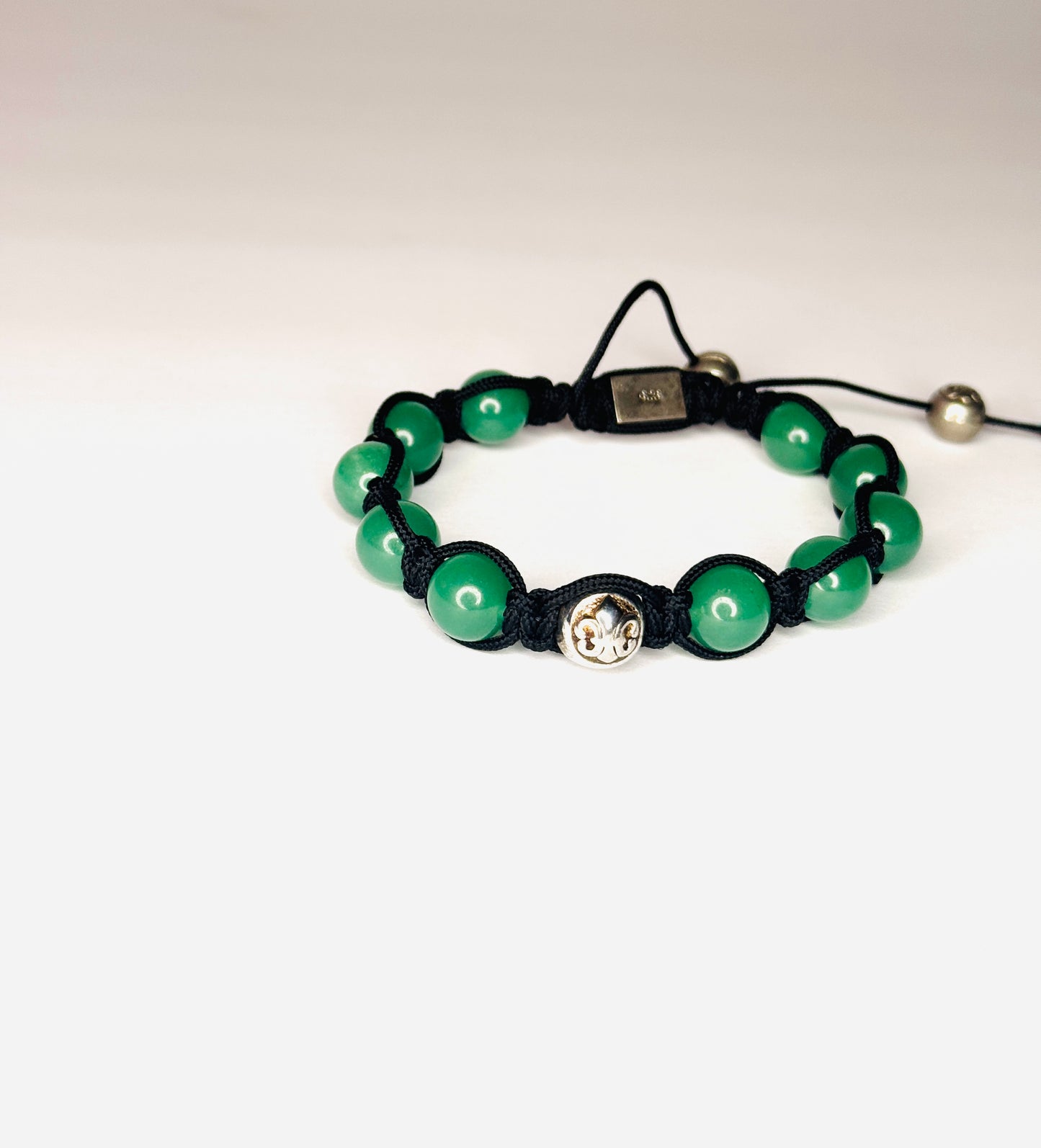 925 Sterling Silver Nialaya Jade Beaded adjustable Bracelet