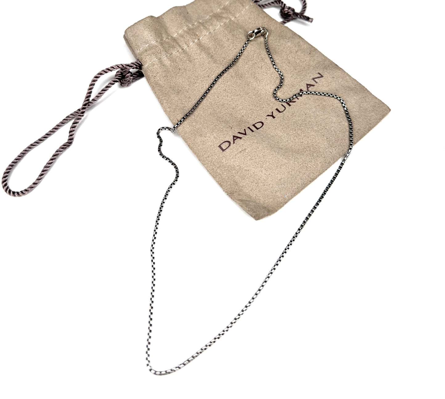 David Yurman Sterling Silver Box Chain in Grey Titanium