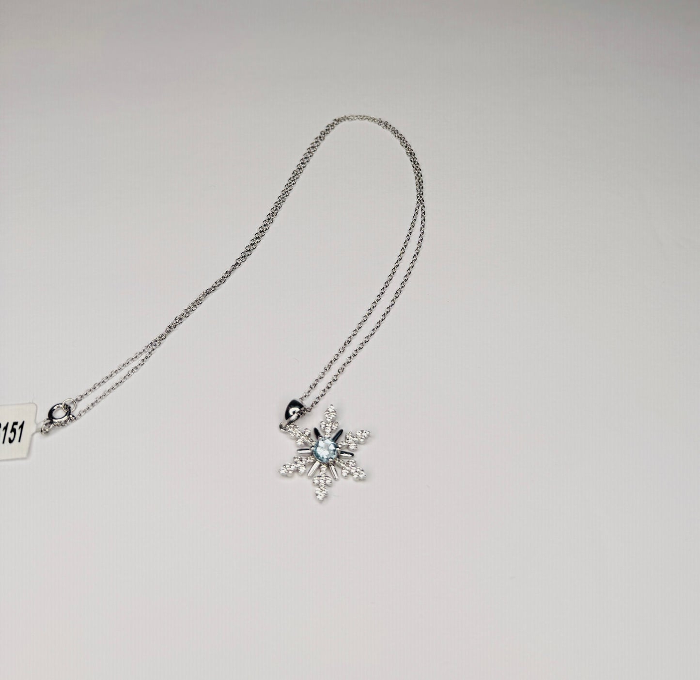 Sterling Silver Genuine Blue Topaz Snowflake Necklace