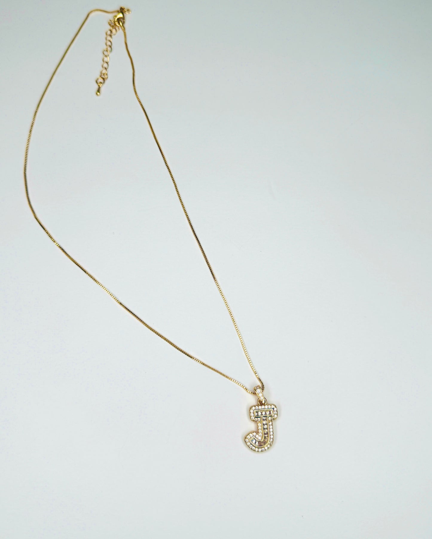 Gold Plated Fancy J Initial Necklace