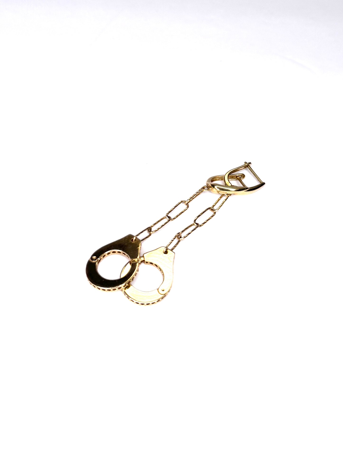 14K Gold Handcuff Ring and dangle Earrings Set
