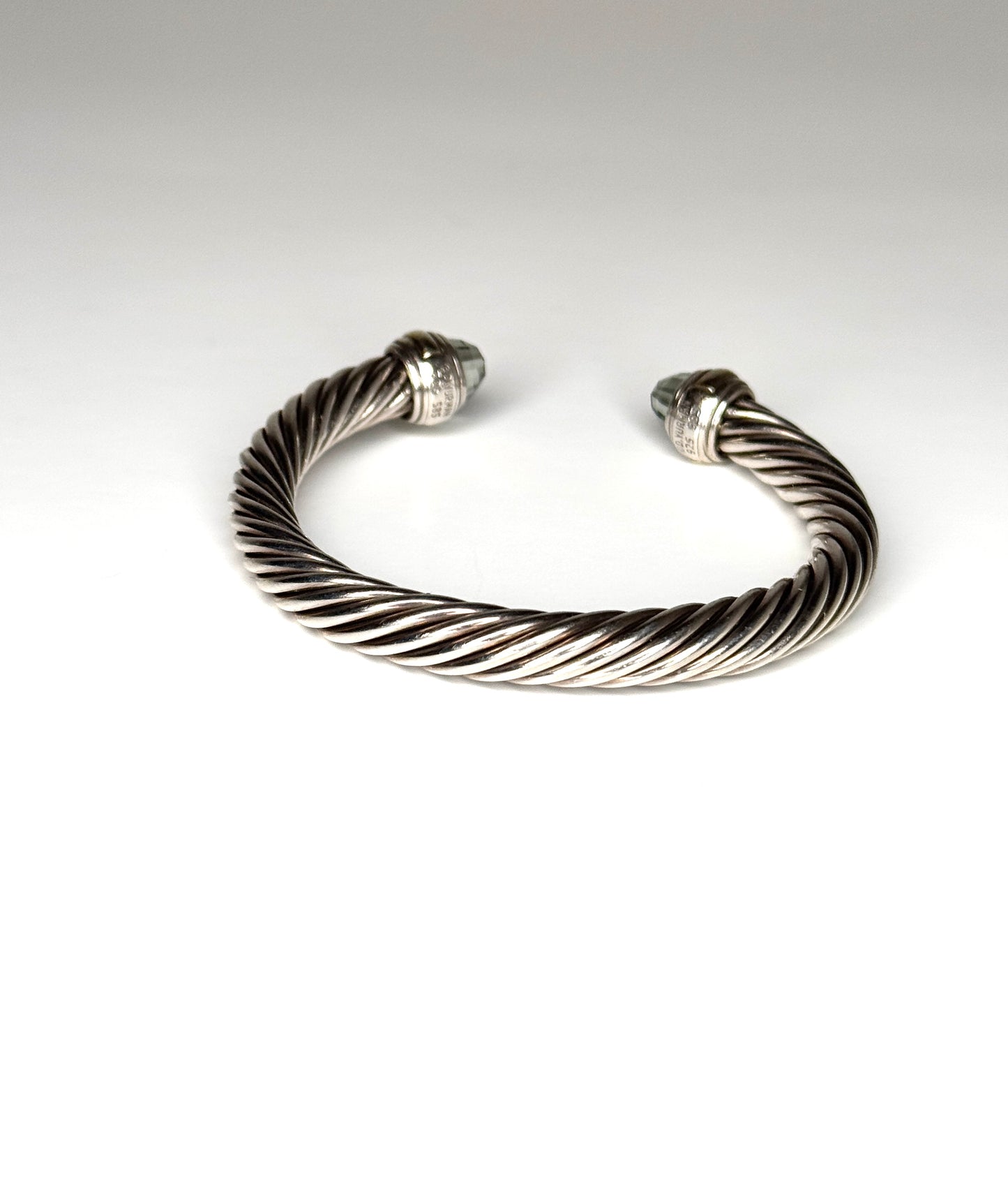 David Yurman Cable Prasiolite Bracelet in Sterling Silver & 14k Yellow Gold