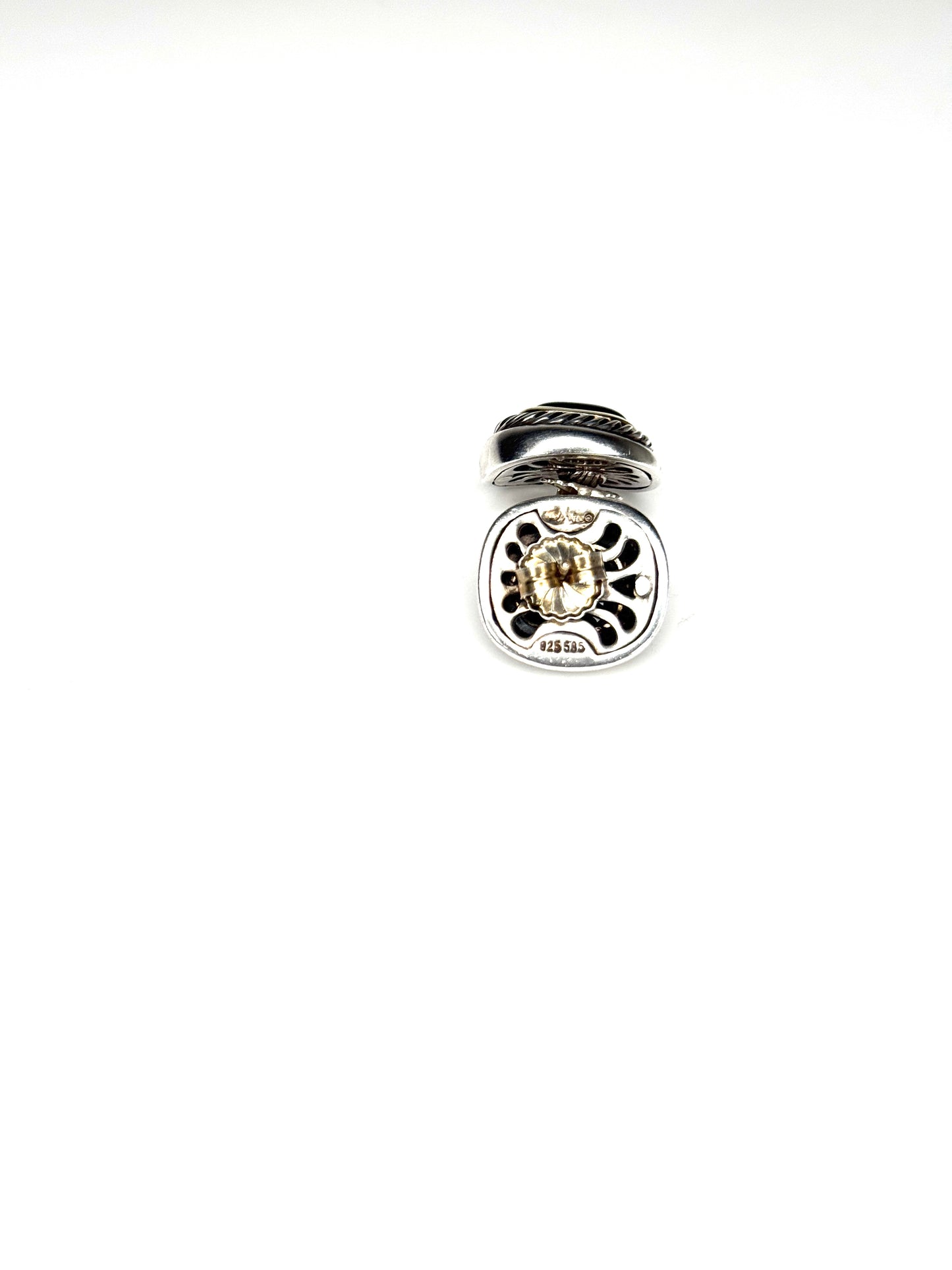 David Yurman ONYX Two-Tone 14K Gold & 925 Sterling Silver stud Earrings