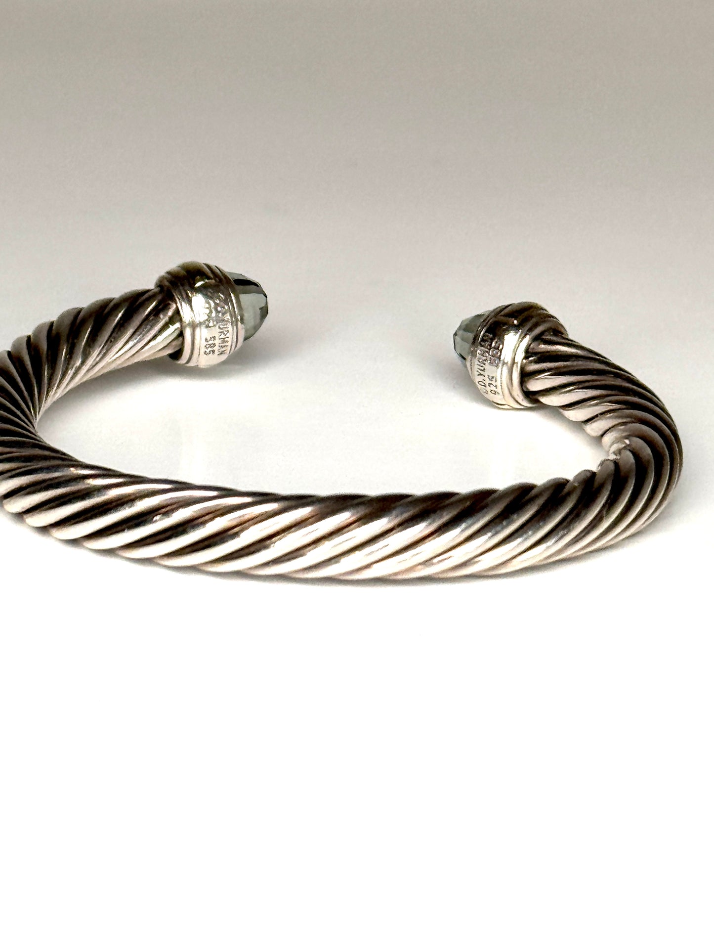 David Yurman Cable Prasiolite Bracelet in Sterling Silver & 14k Yellow Gold