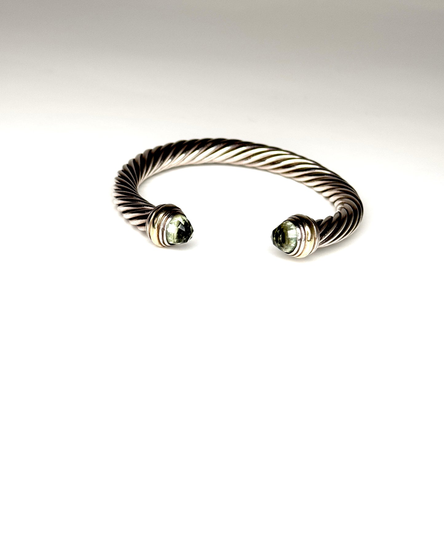 David Yurman Cable Prasiolite Bracelet in Sterling Silver & 14k Yellow Gold