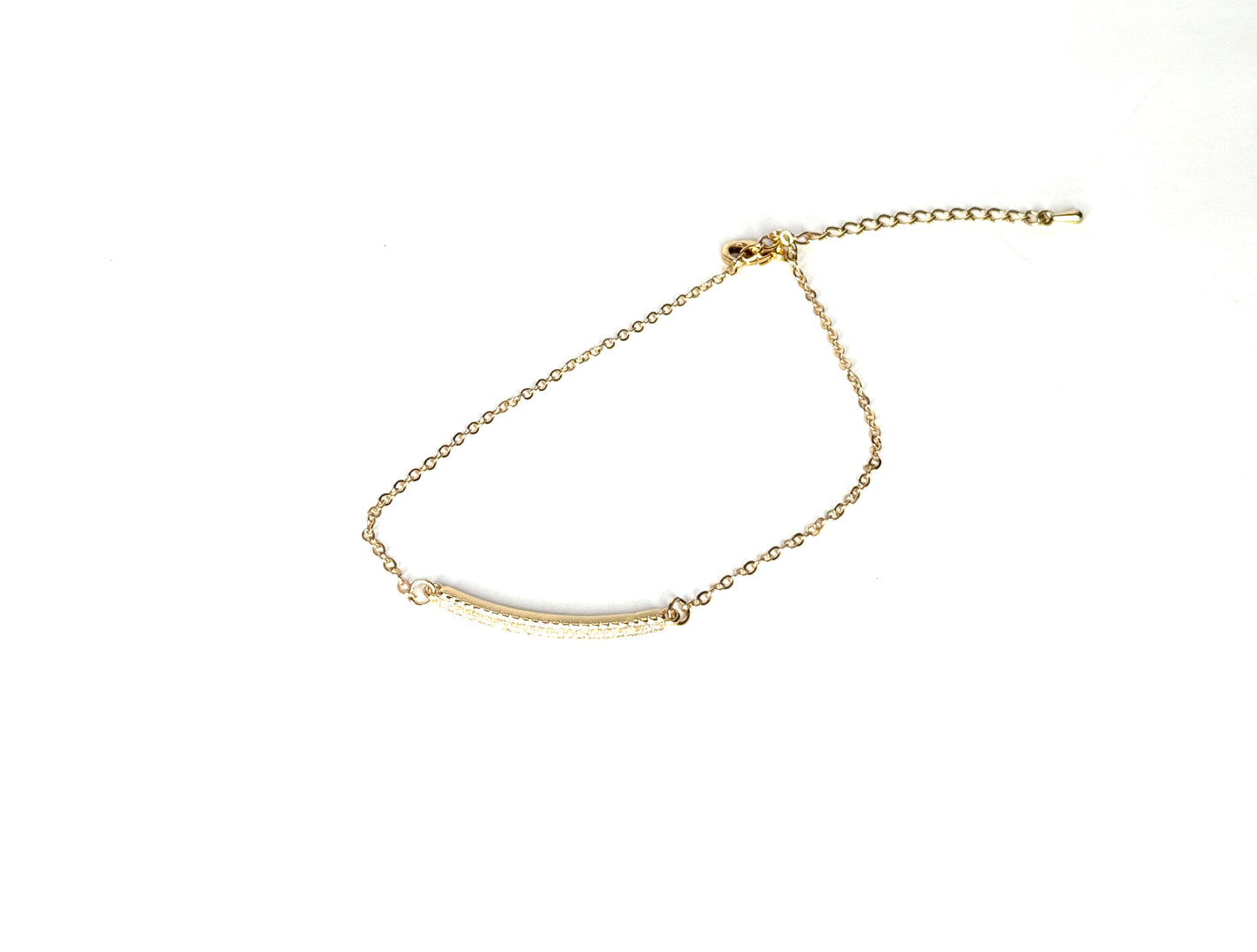 Gold Plated Lux Pave Bar Anklet