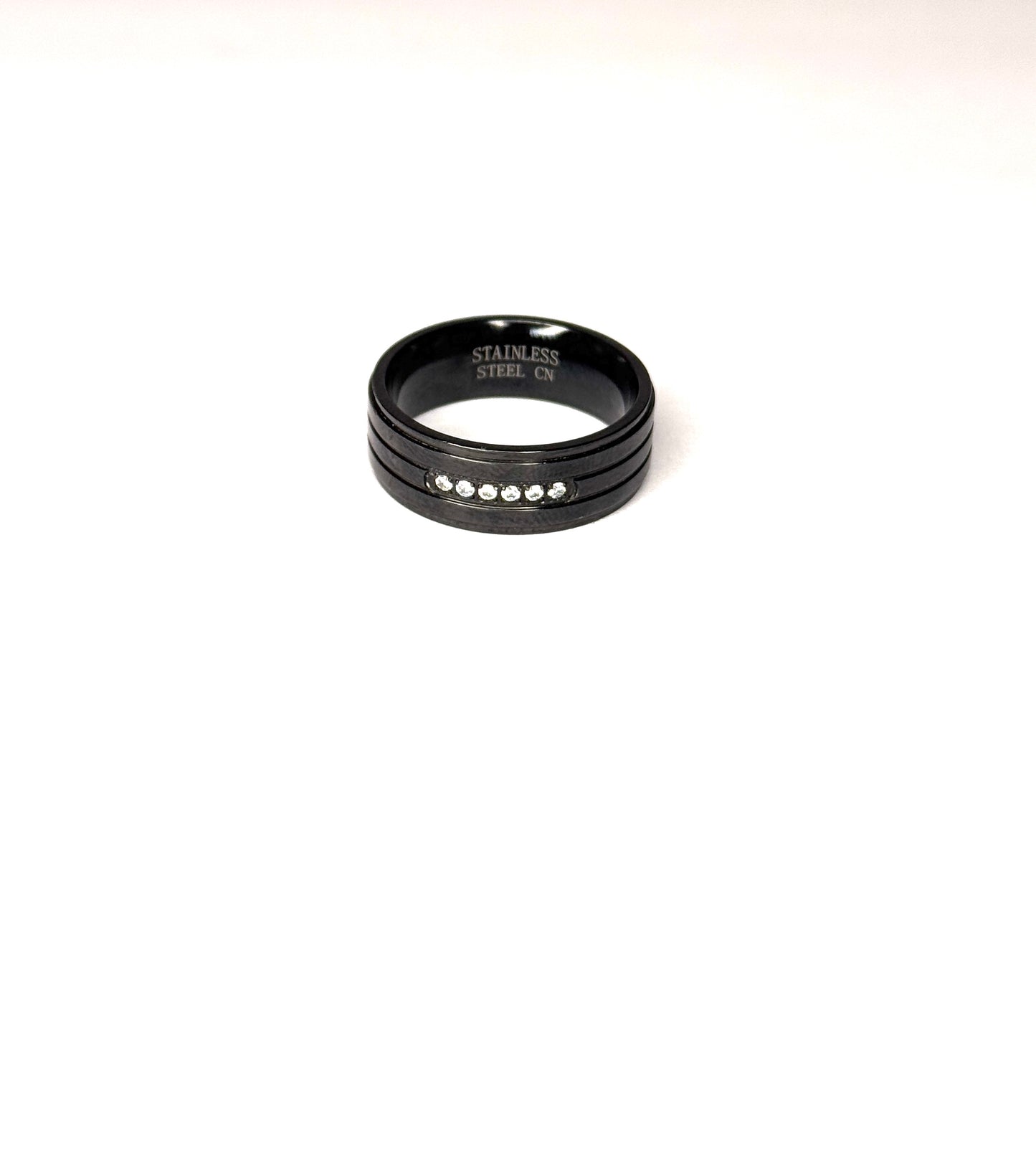 Black Band Men’s Stainless Steel Ring Size 10.5