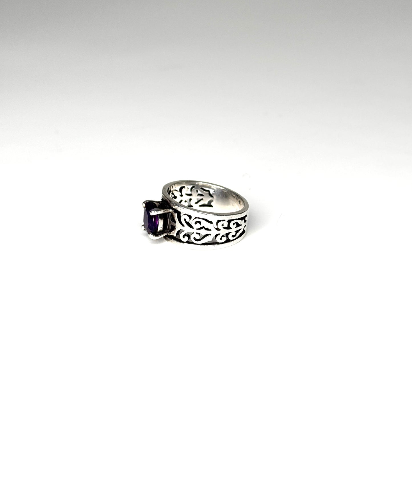 James Avery 925 Sterling Amethyst Adoree Gemstone Ring Size 7