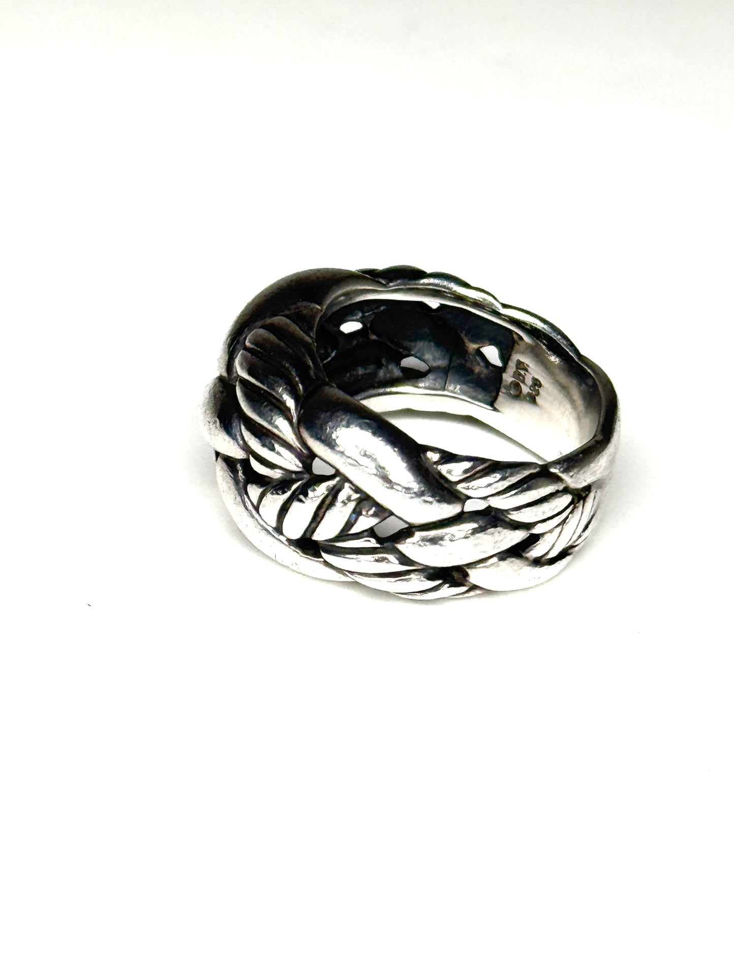 David Yurman 925 Sterling Silver Braided Woven Knot Cable Ring Size 7