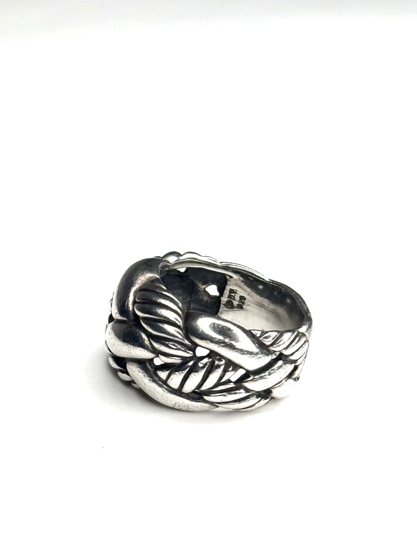 David Yurman 925 Sterling Silver Braided Woven Knot Cable Ring Size 7