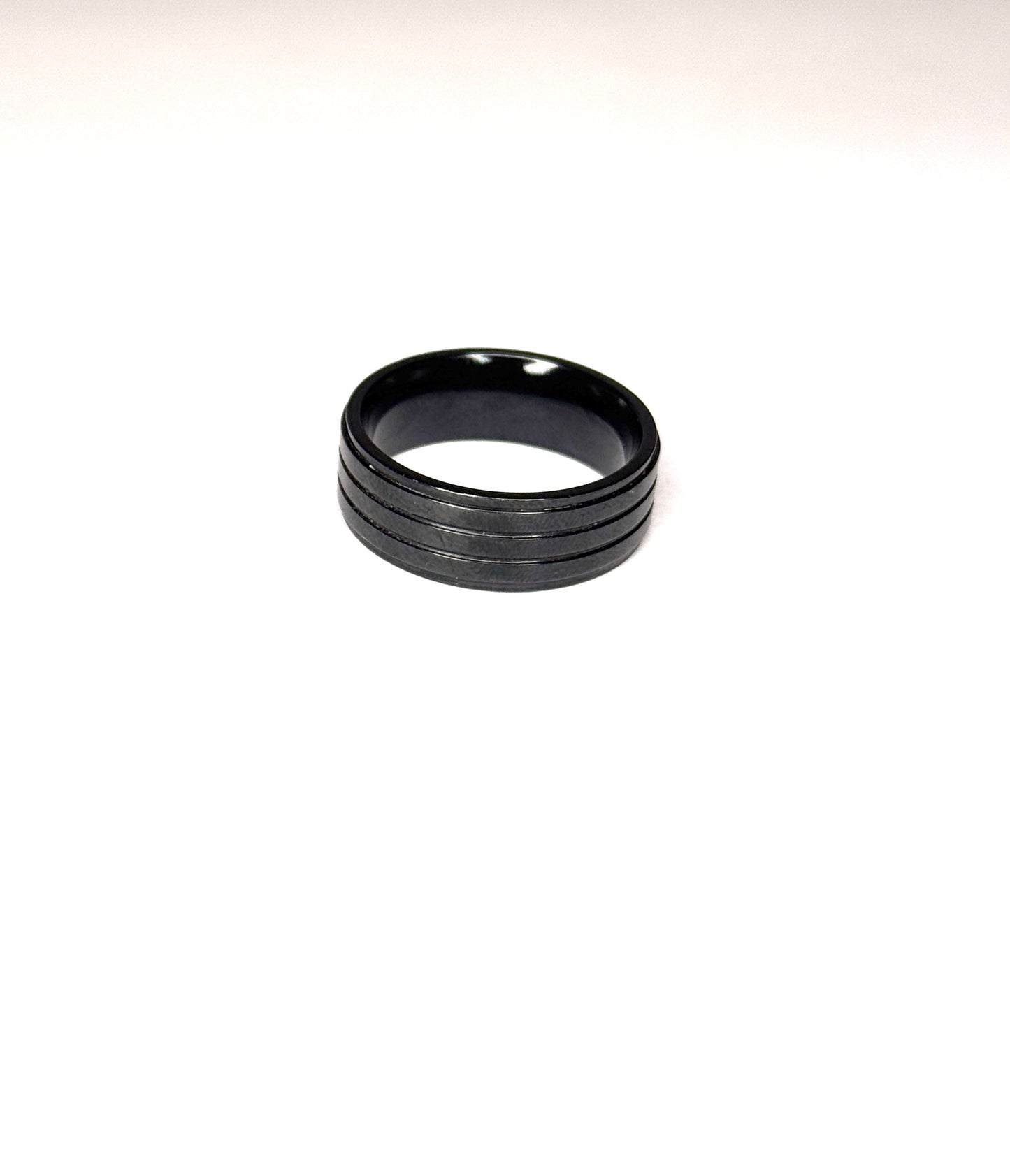 Black Band Men’s Stainless Steel Ring Size 10.5