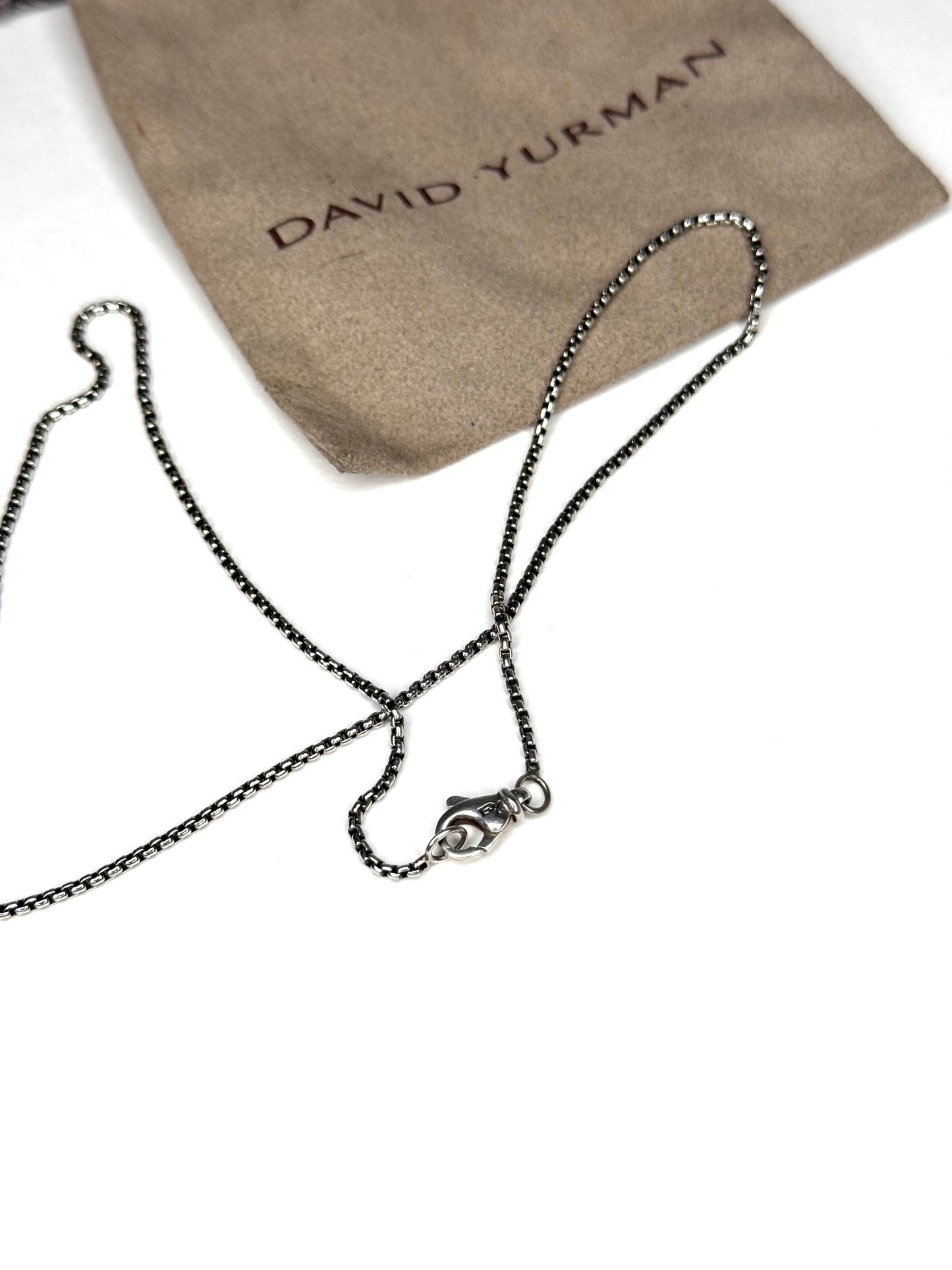 David Yurman Sterling Silver Box Chain in Grey Titanium