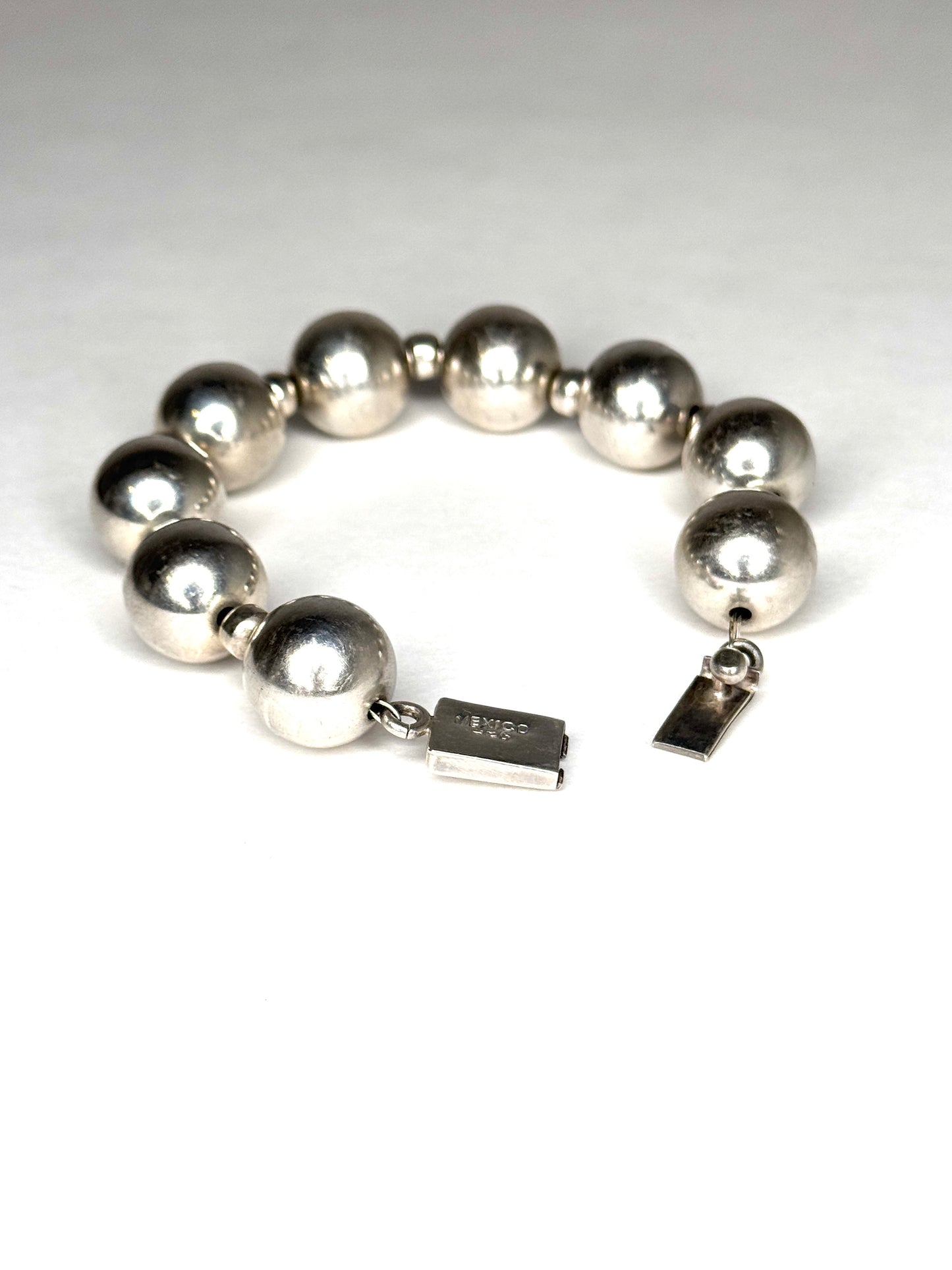 Vintage Mexico 925 Silver Ball Bracelet