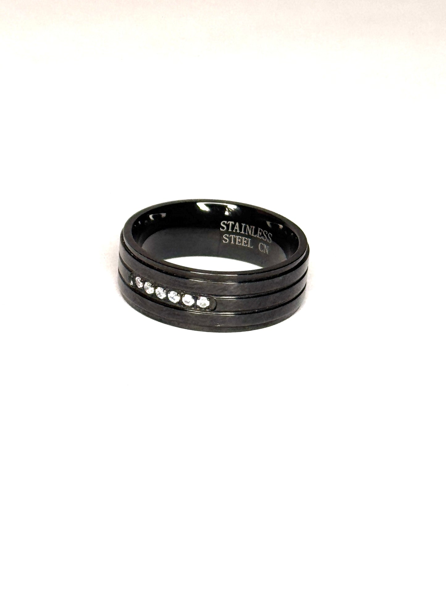 Black Band Men’s Stainless Steel Ring Size 10.5