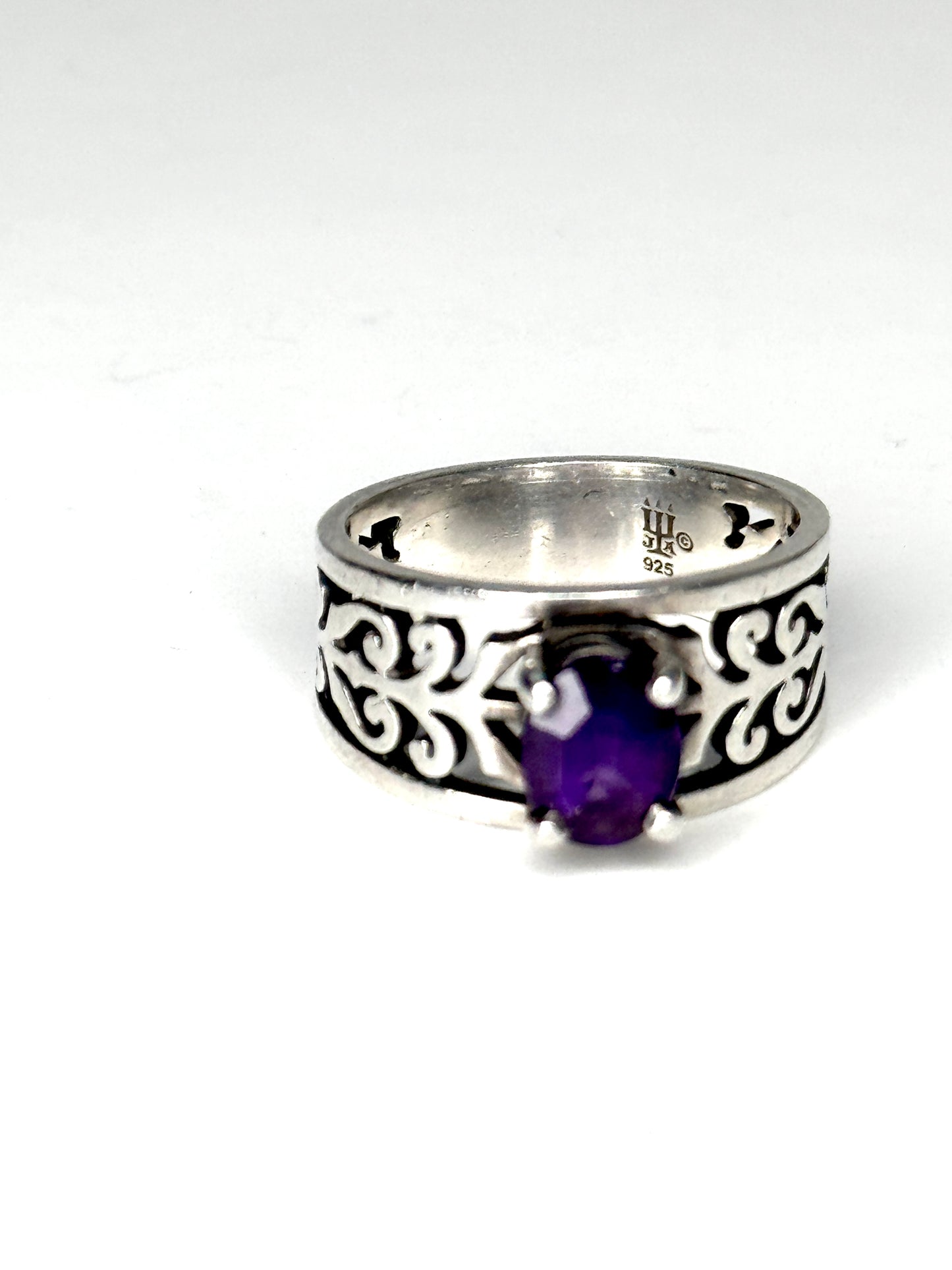 James Avery 925 Sterling Amethyst Adoree Gemstone Ring Size 7