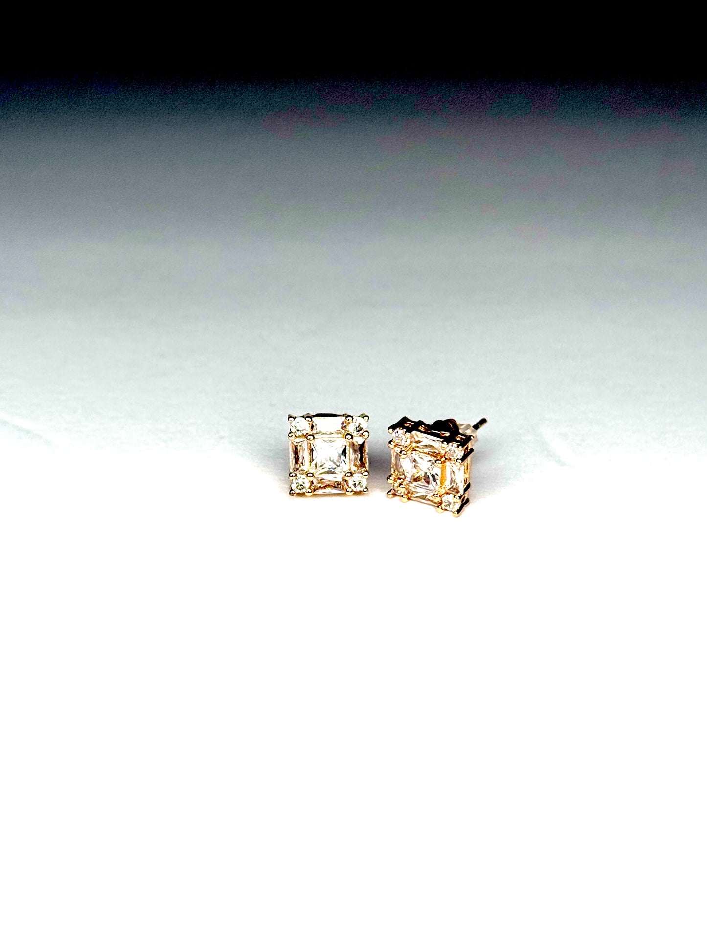 Gold Plated Stud Square Earrings