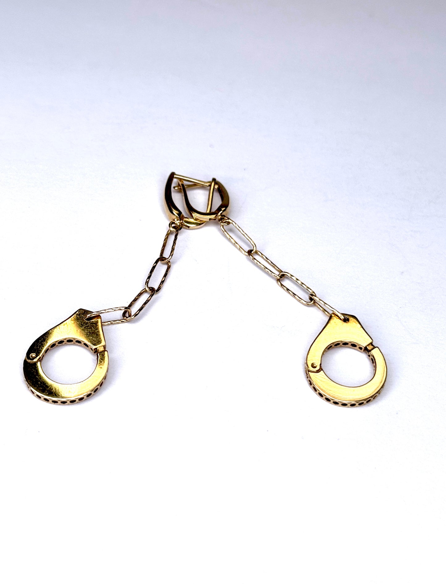 14K Gold  Handcuff Ring and dangle  Earrings Set