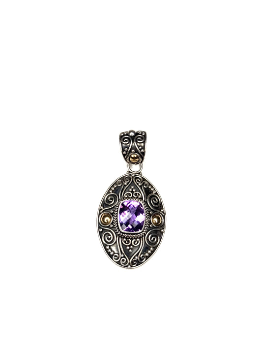 BA Suarti Bali 18K Purple Amethyst Gemstone Pendant