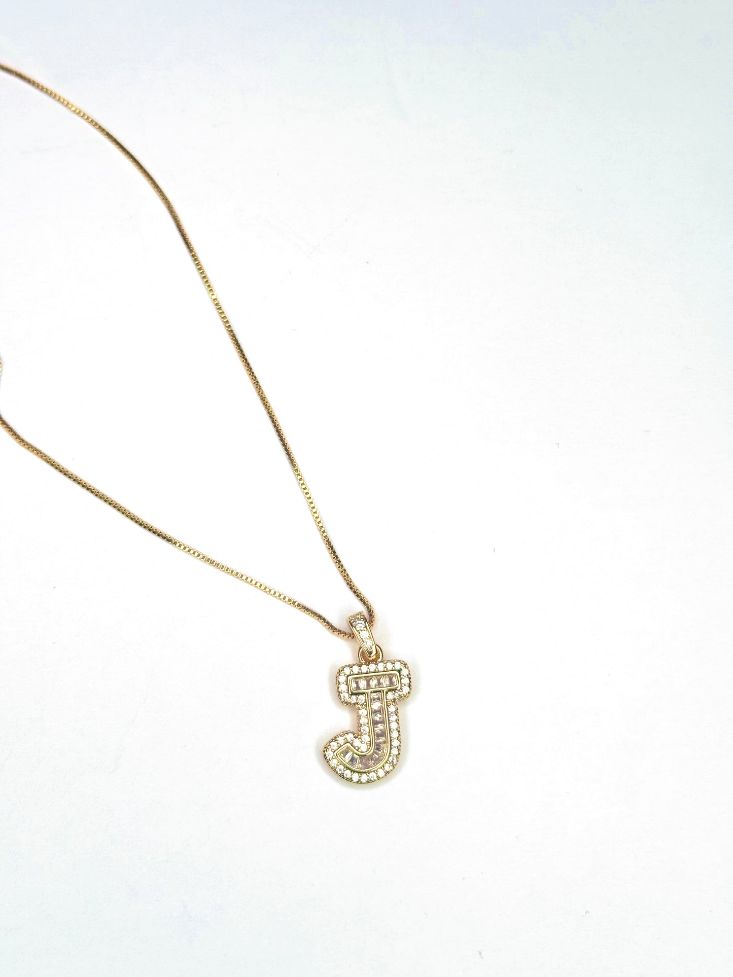 Gold Plated Fancy J Initial Necklace