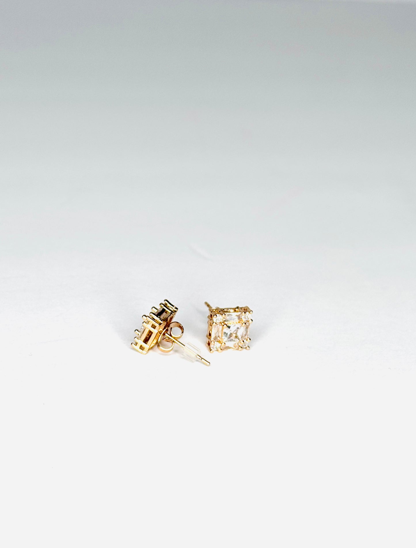 Gold Plated Stud Square Earrings