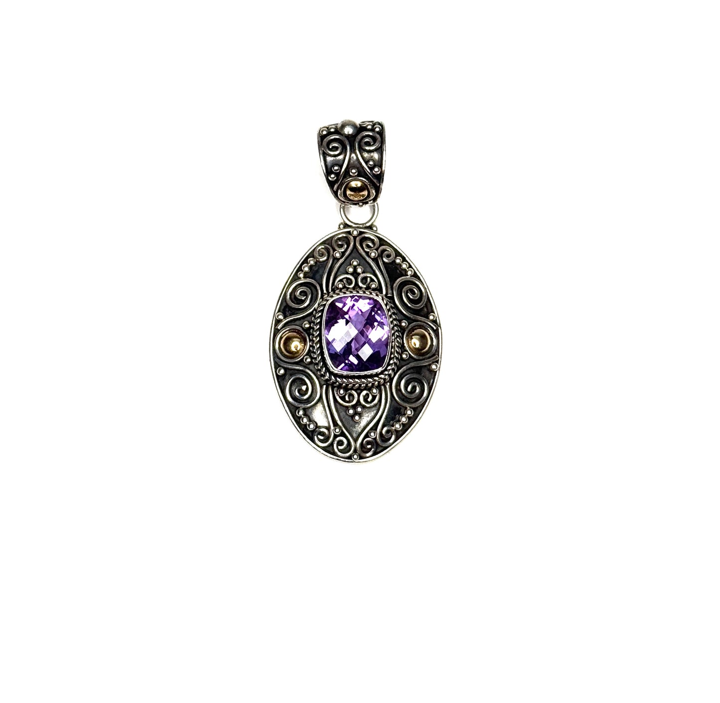 BA Suarti Bali 18K Purple Amethyst Gemstone Pendant