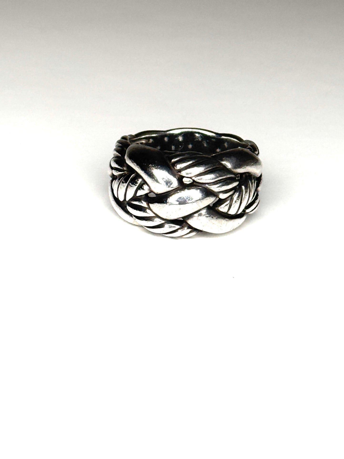 David Yurman 925 Sterling Silver Braided Woven Knot Cable Ring Size 7