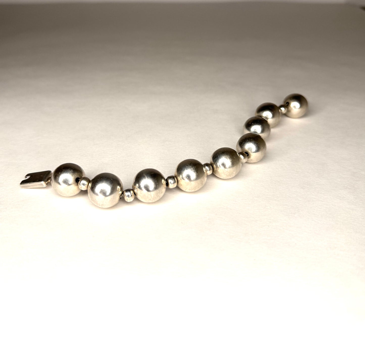 Vintage Mexico 925 Silver Ball Bracelet