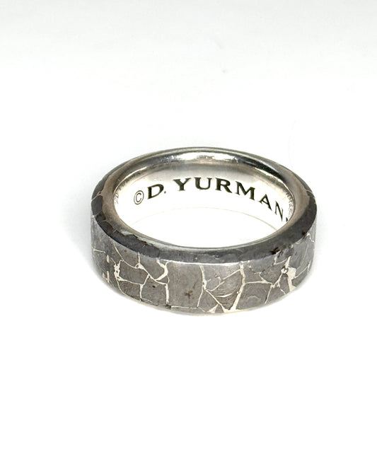 David Yurman Sterling Silver Fused Meteorite Band Ring Size 9