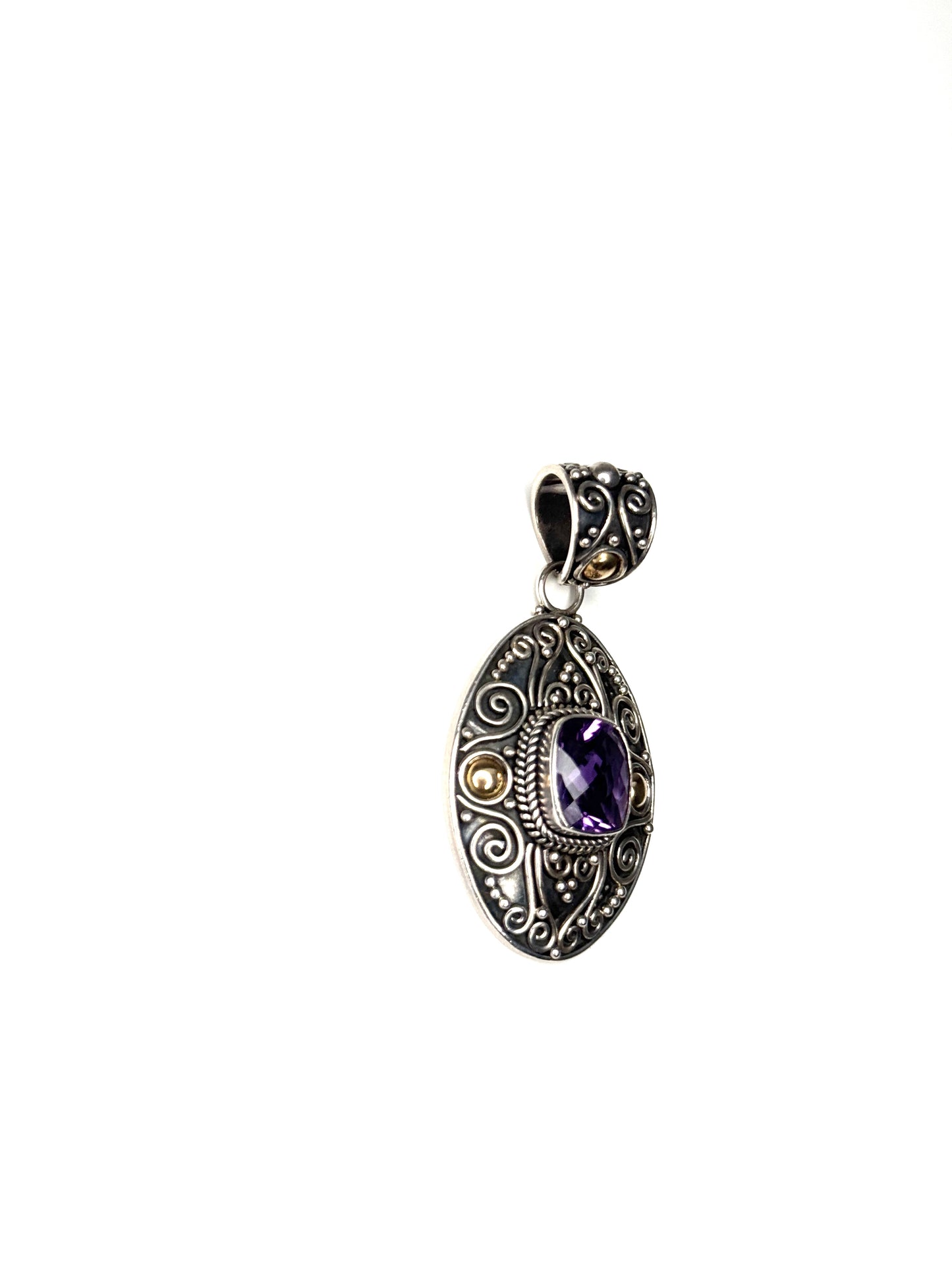 BA Suarti Bali 18K Purple Amethyst Gemstone Pendant