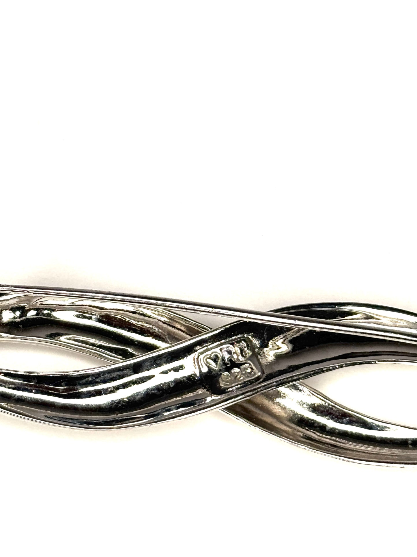 Infinity Sign Sterling ORD Silver Brooch 2.75 inches