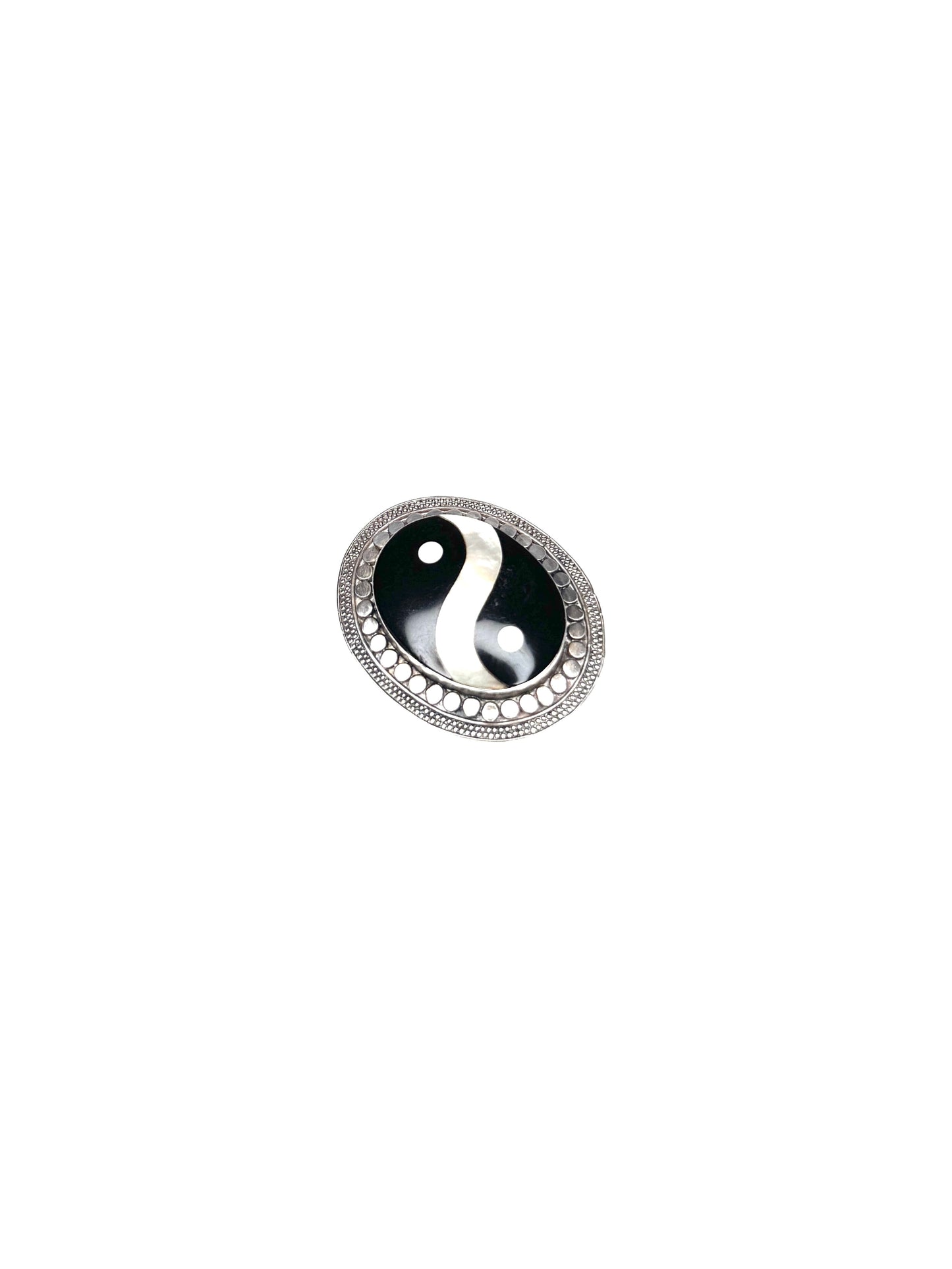 Vintage Sterling Silver YING YANG Brooch pin