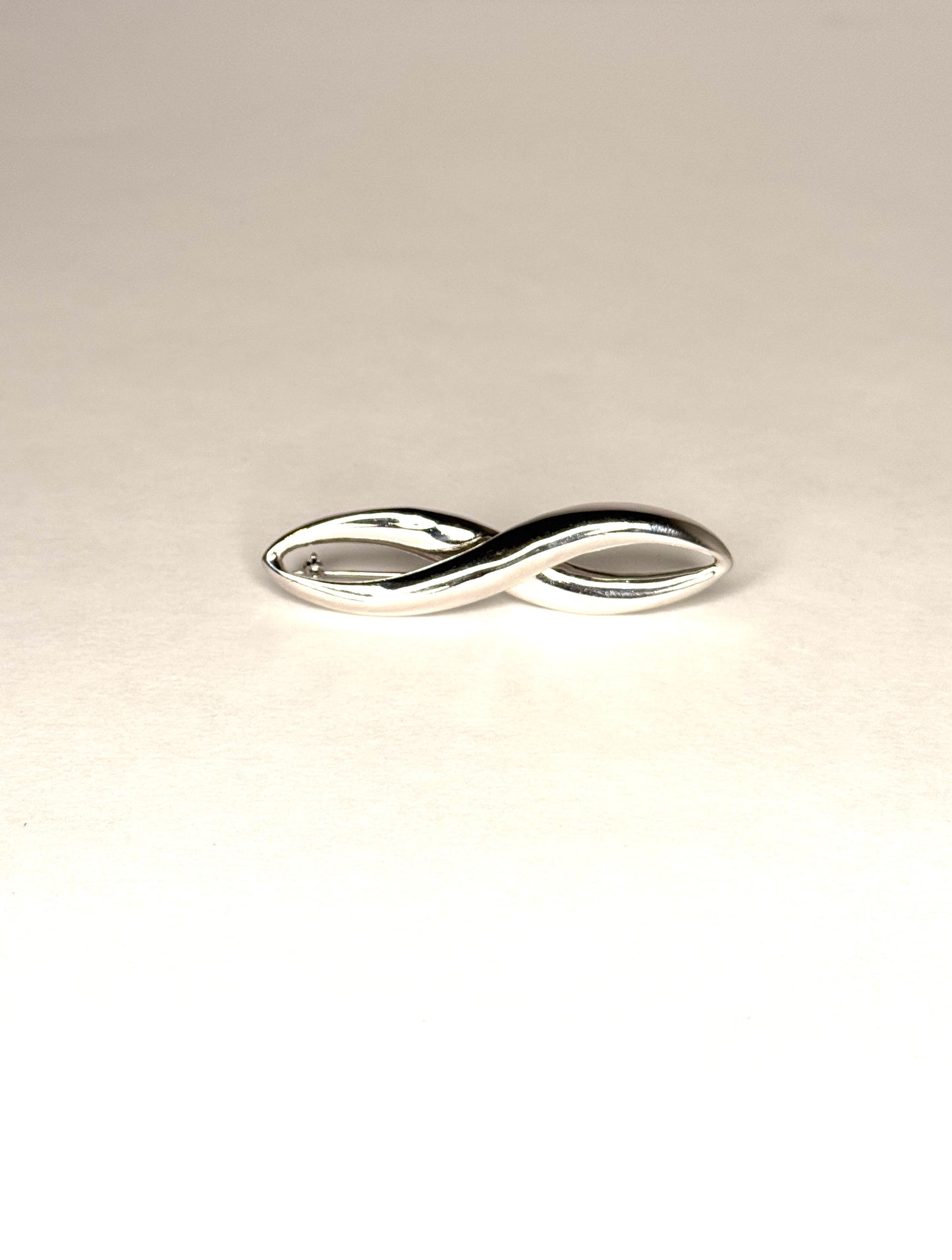 Infinity Sign Sterling ORD Silver Brooch 2.75 inches