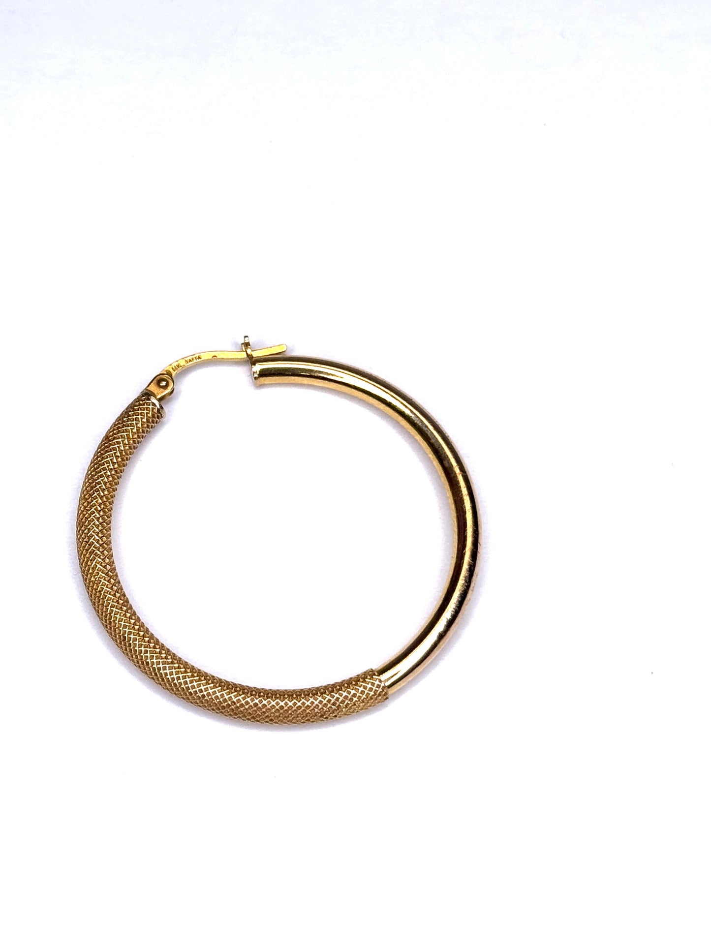 Italy 14K Yellow Shiny Gold Hoop Earrings