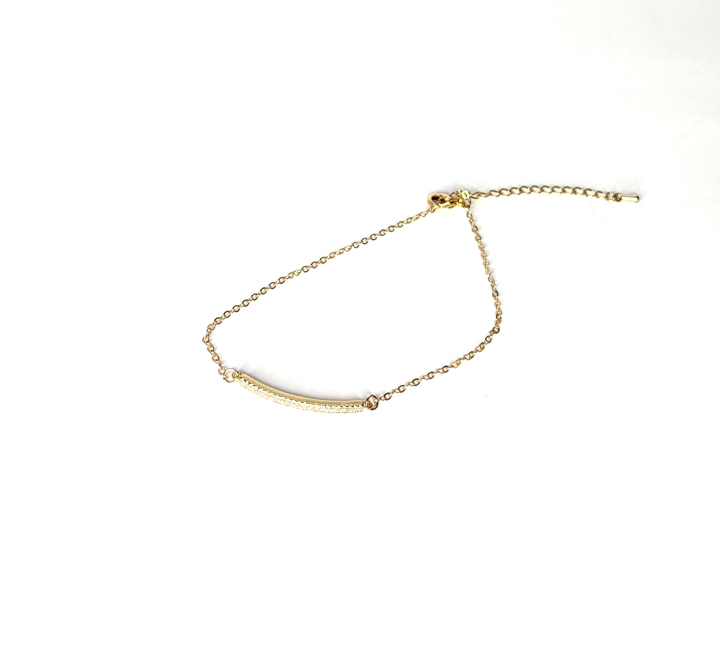 Gold Plated Lux Pave Bar Anklet