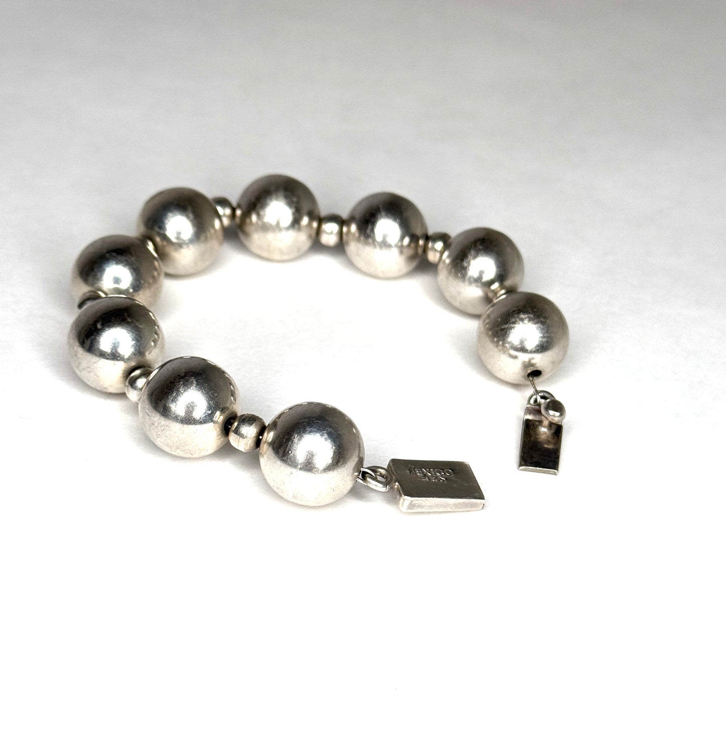 Vintage Mexico 925 Silver Ball Bracelet