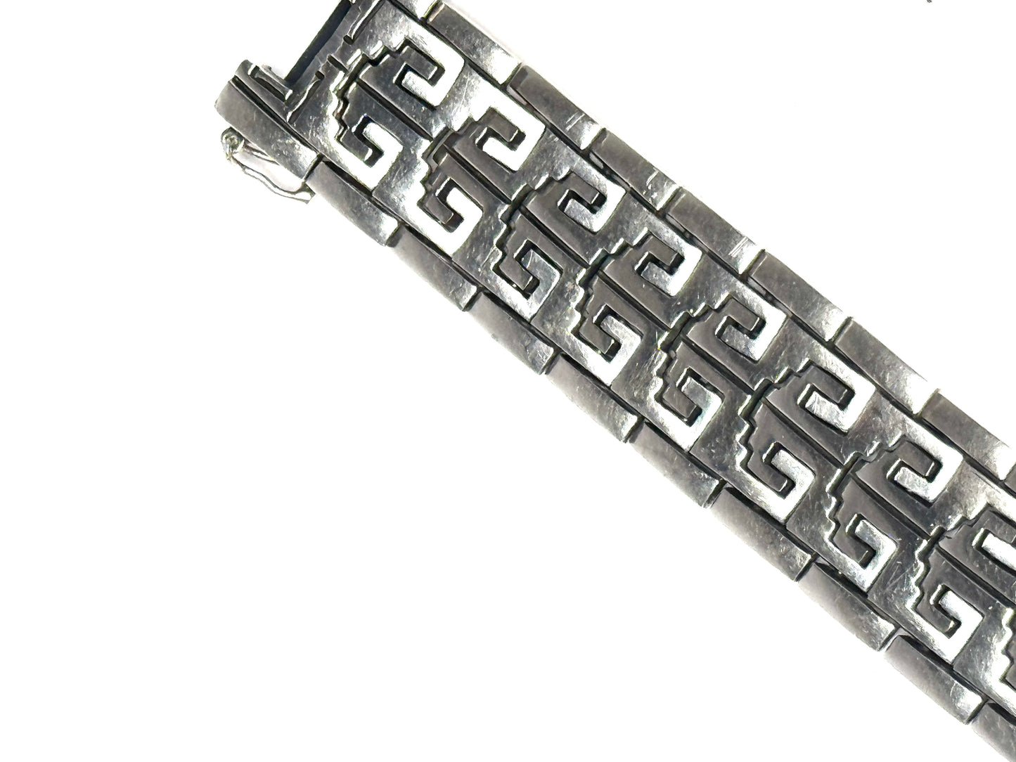 Vintage Aztec craftsmanship  925 Sterling Silver Taxco Design Bracelet