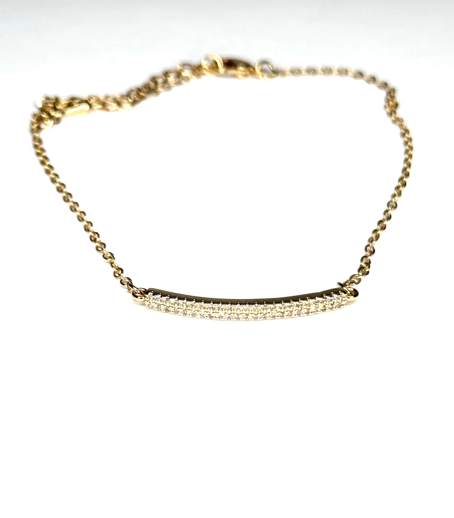 Gold Plated Lux Pave Bar Anklet