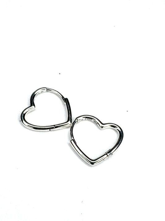 925 Ale Asymmetrical Heart Hoops