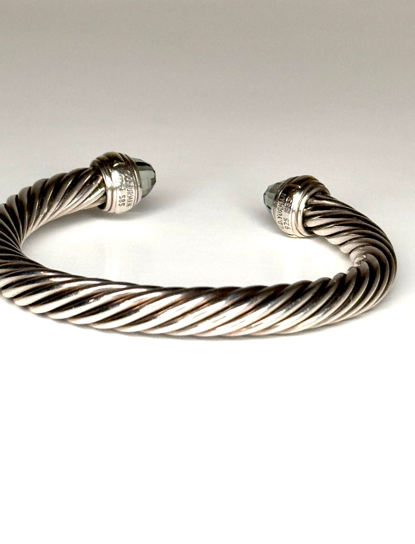 David Yurman Cable  Prasiolite Bracelet in Sterling Silver  & 14k Yellow Gold