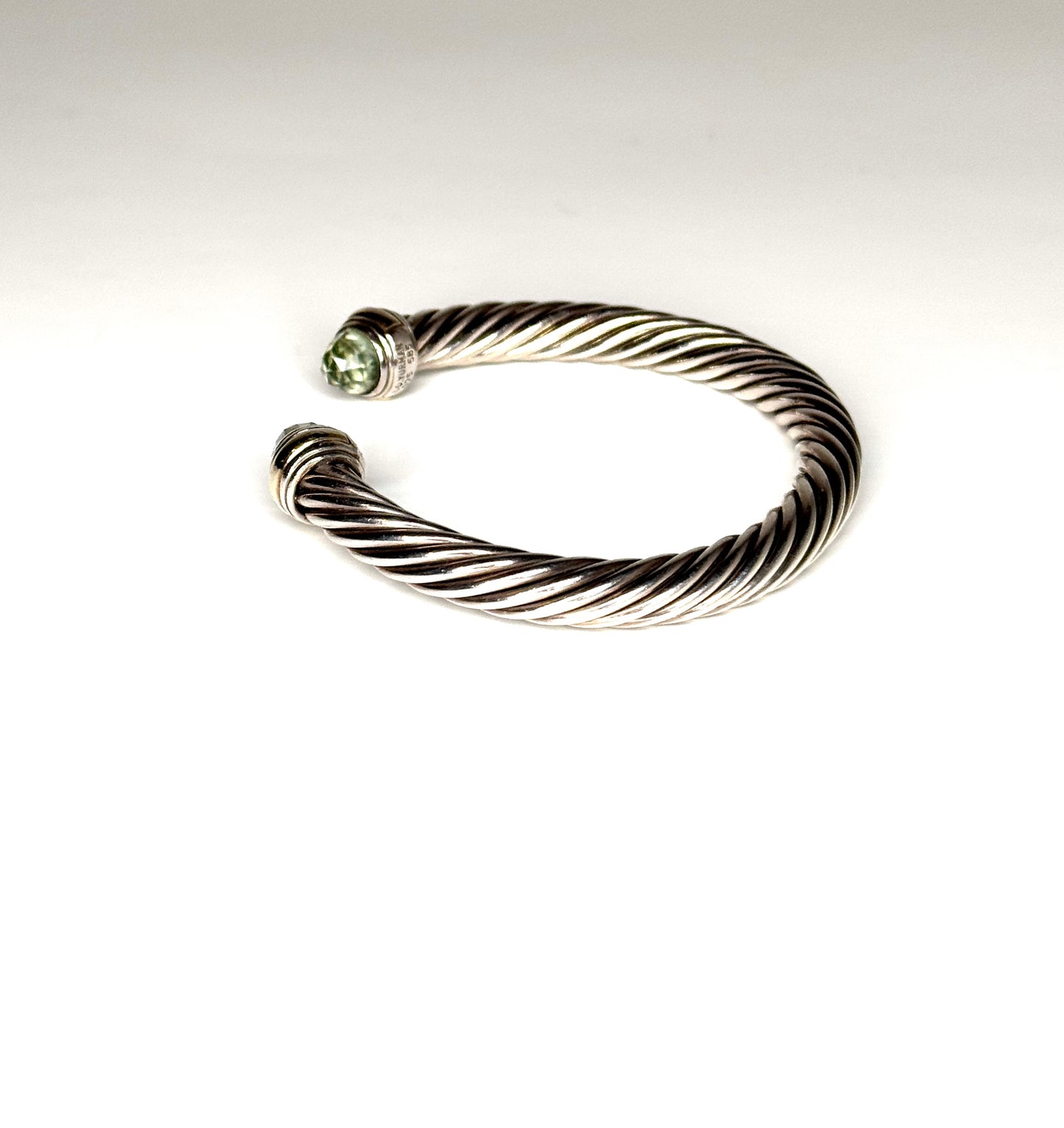 David Yurman Cable  Prasiolite Bracelet in Sterling Silver  & 14k Yellow Gold