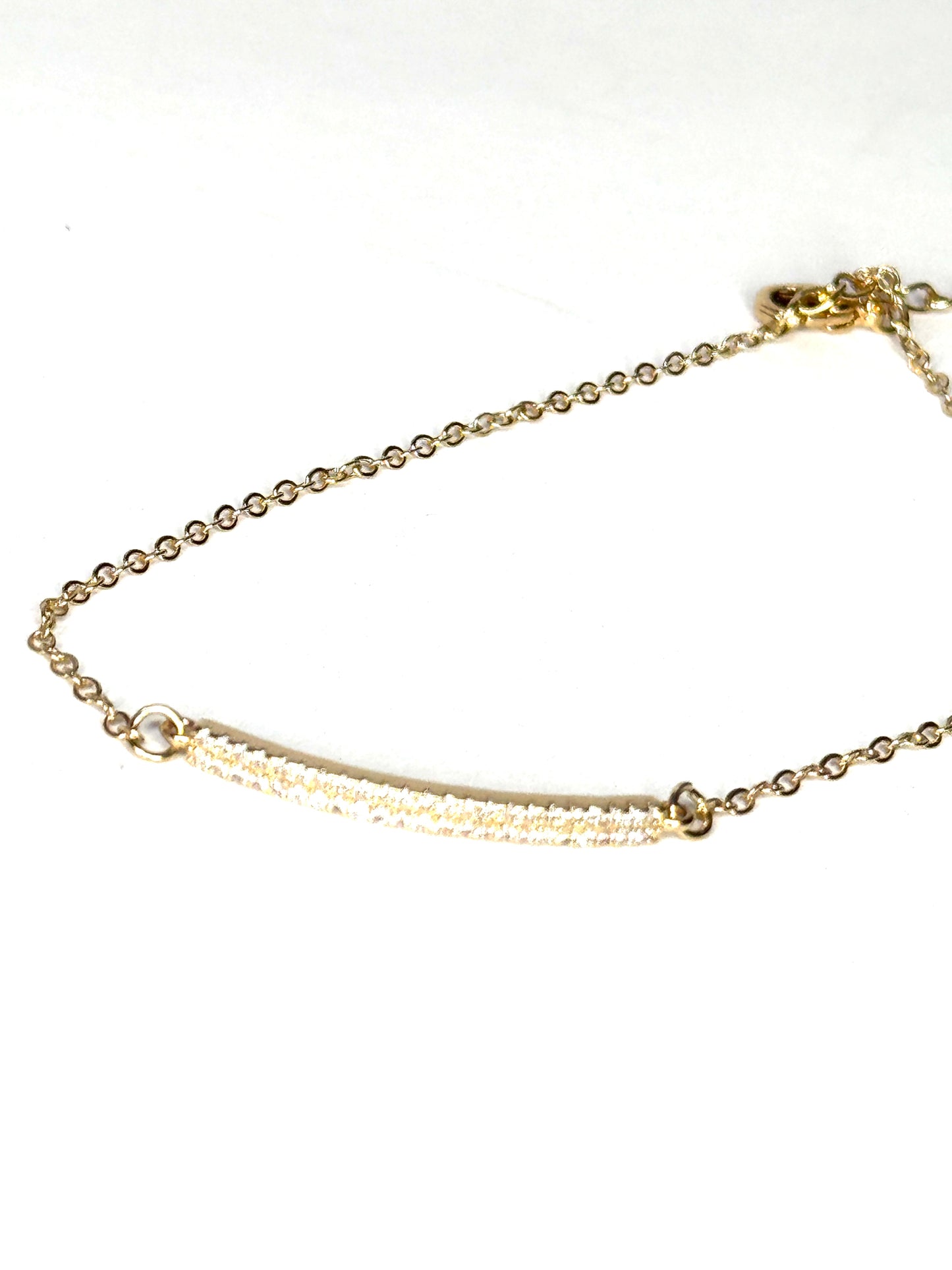 Gold Plated Lux Pave Bar Anklet