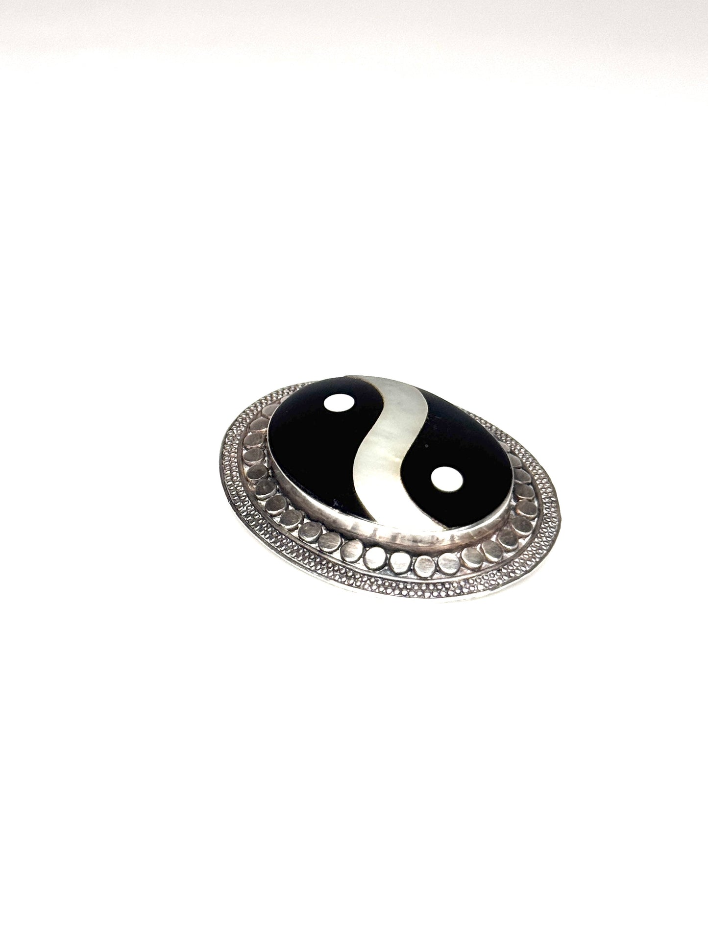 Vintage Sterling Silver YING YANG Brooch pin