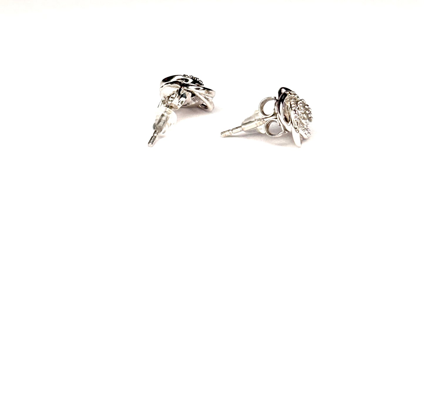 Diamond Love Knot Stud Earrings in Sterling Silver Stud earrings