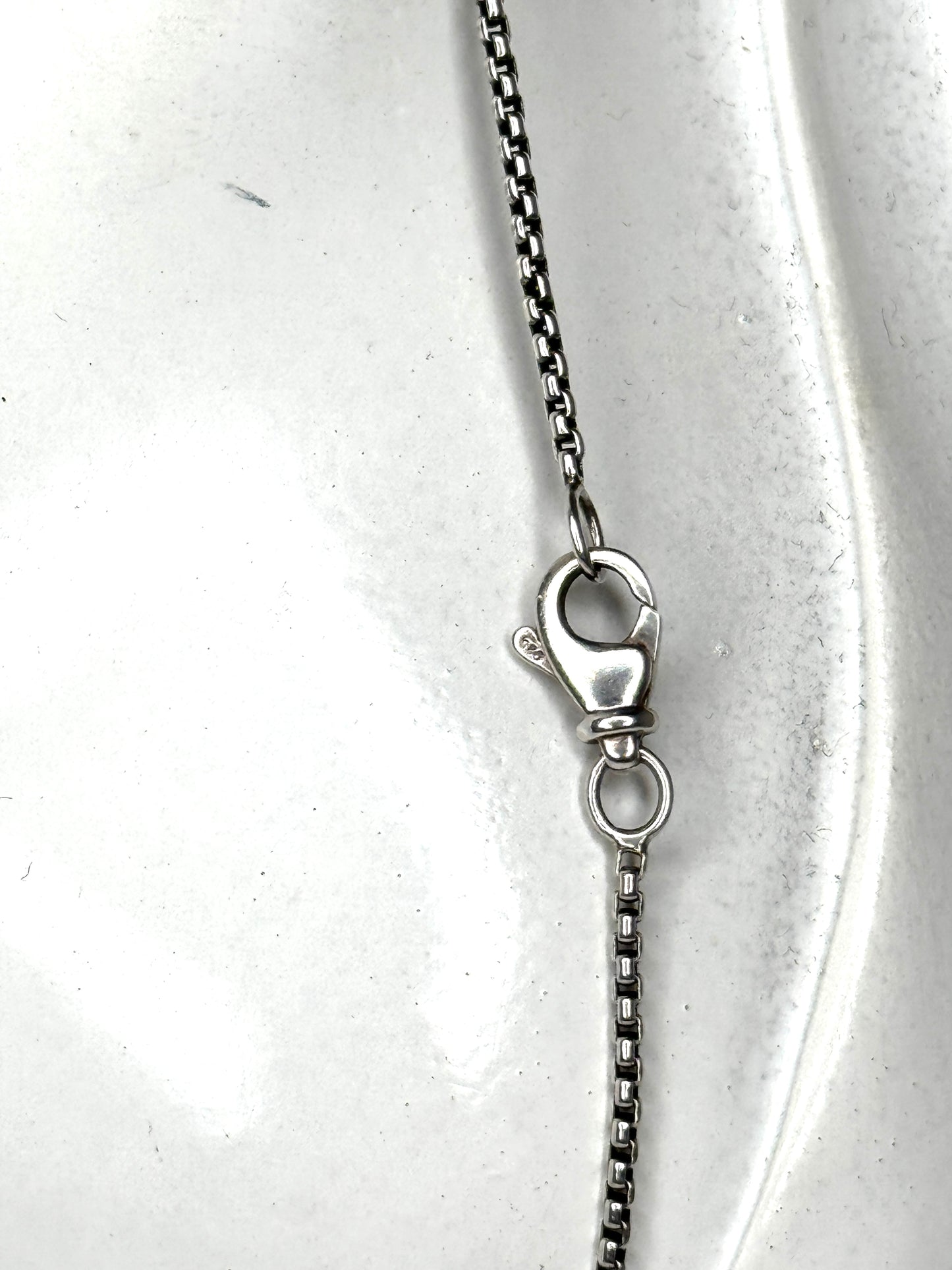 David Yurman Sterling Silver Box Chain in Grey Titanium