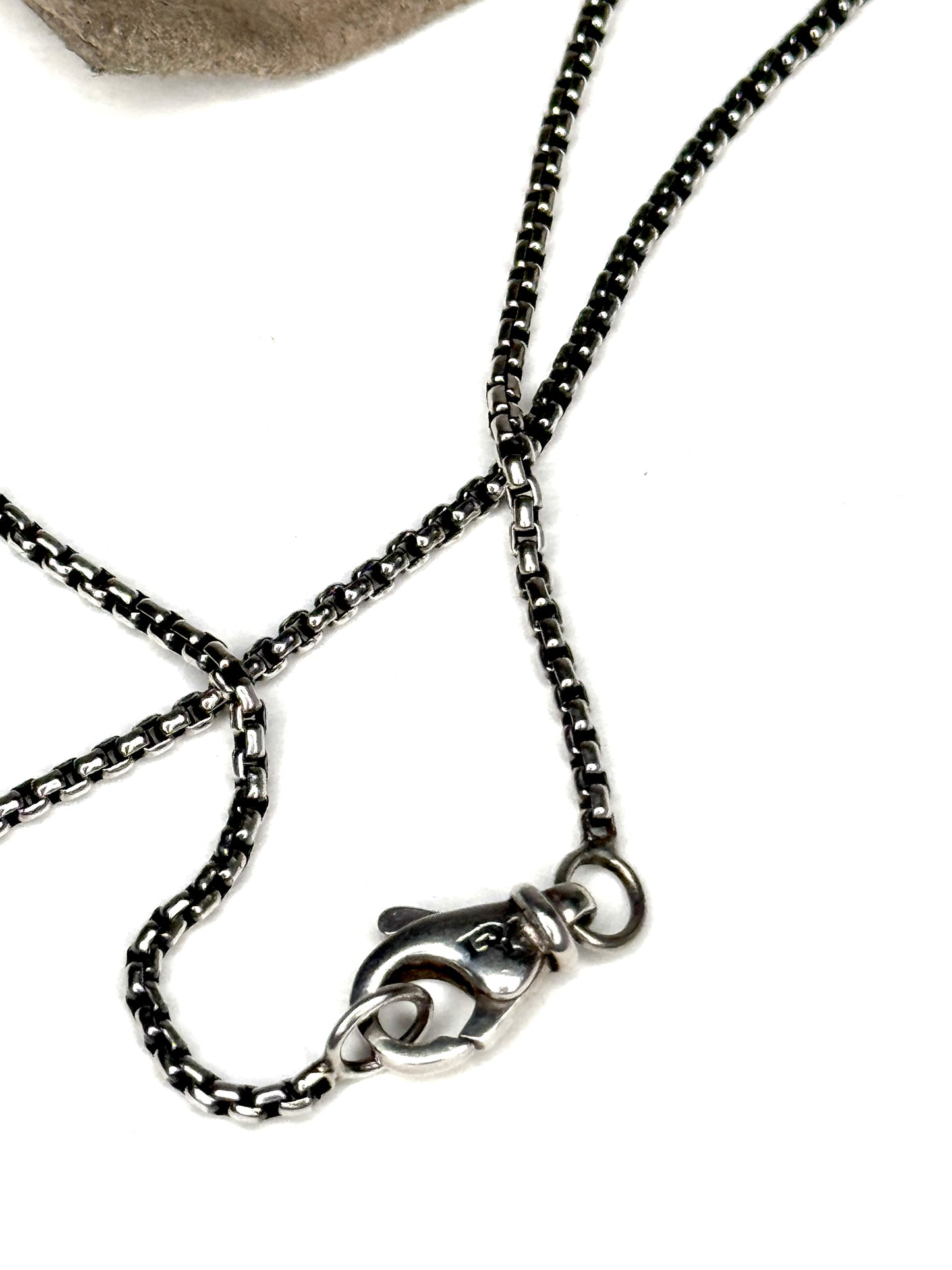 David Yurman Sterling Silver Box Chain in Grey Titanium