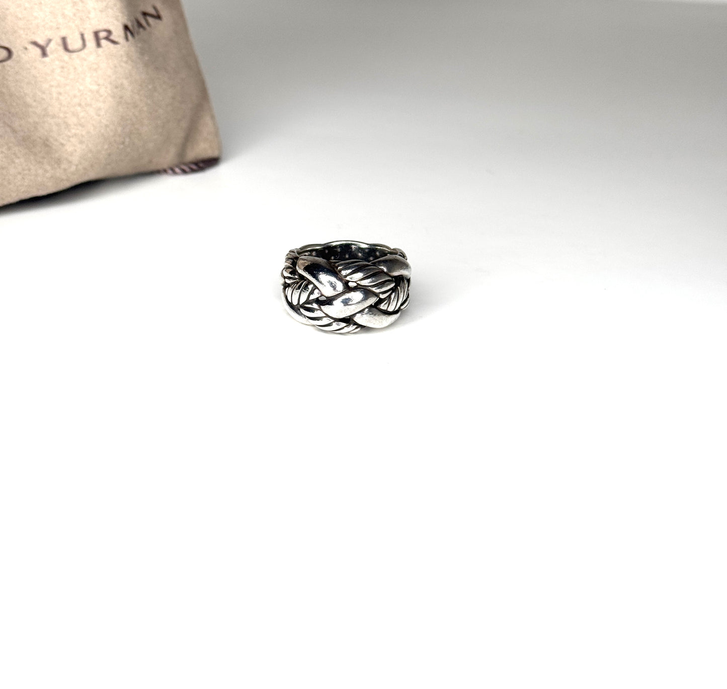 David Yurman 925 Sterling Silver Braided Woven Knot Cable Ring Size 7