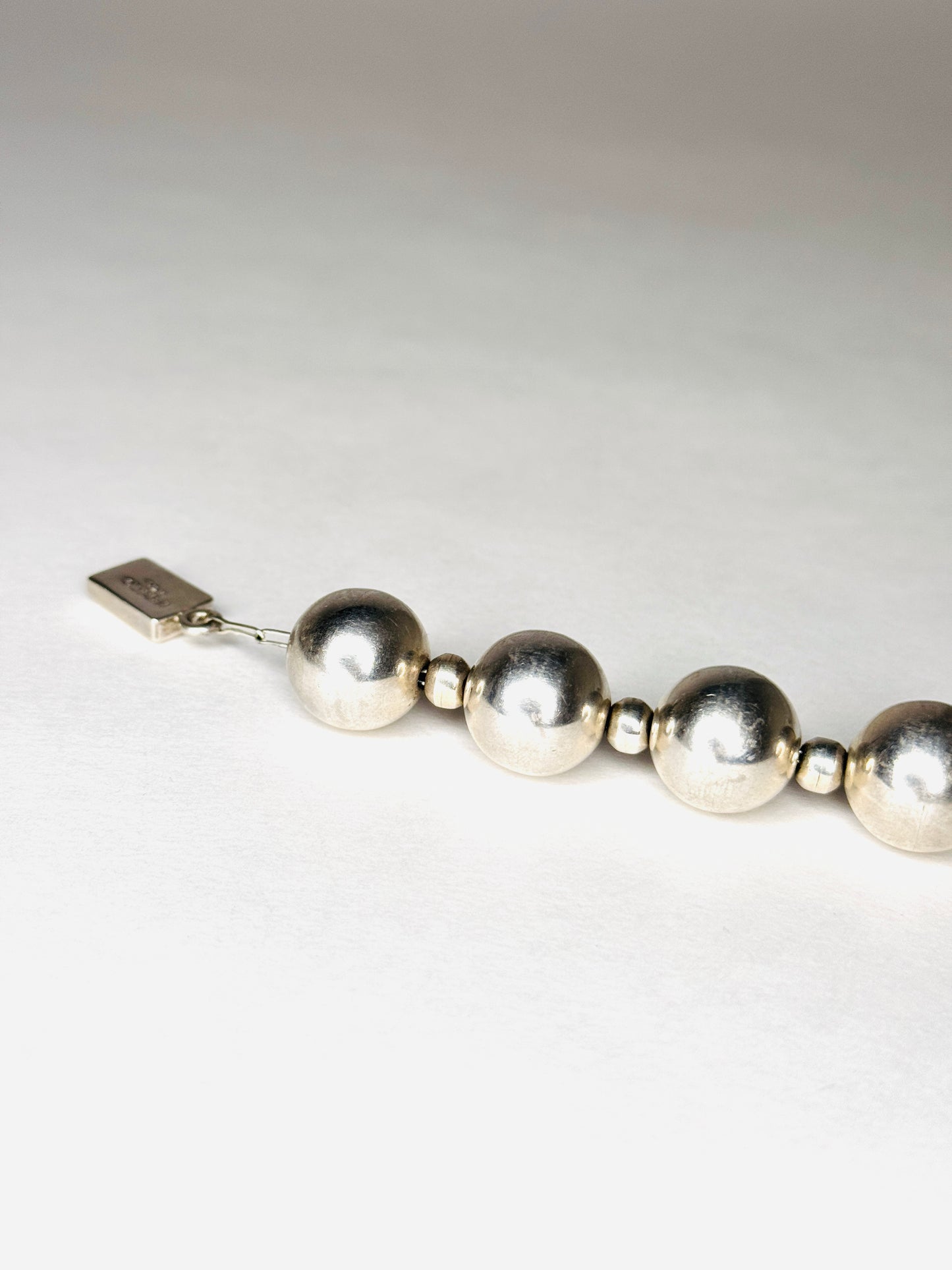 Vintage Mexico 925 Silver Ball Bracelet