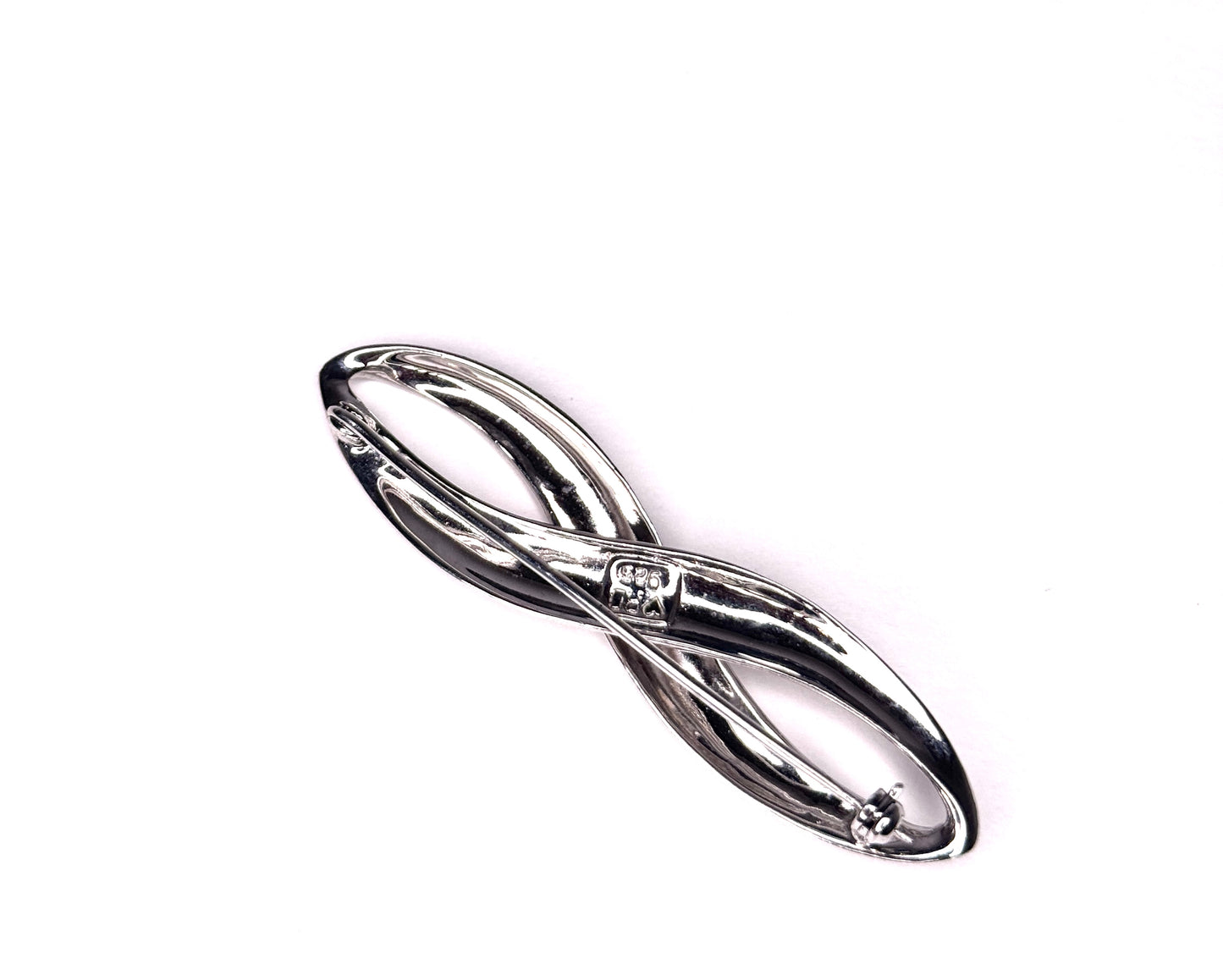 Infinity Sign Sterling ORD Silver Brooch 2.75 inches