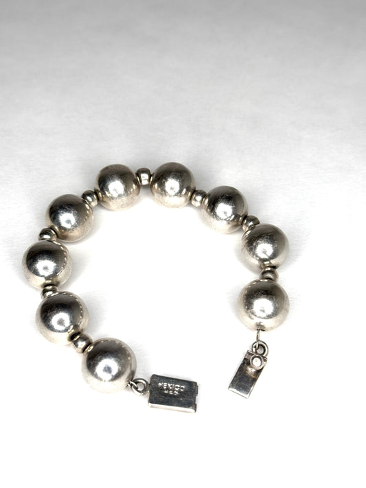 Vintage Mexico 925 Silver Ball Bracelet